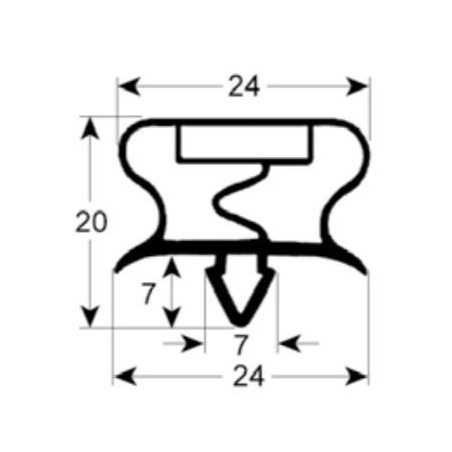 joint pour réfrigérateur profil 9013 An 455mm L 770mm mesure d'insertion Coreco, Fagor