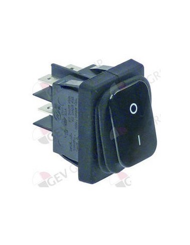 interruptor basculante medida de montaje 30x22mm negro 2NO 230V 20A 0-1 