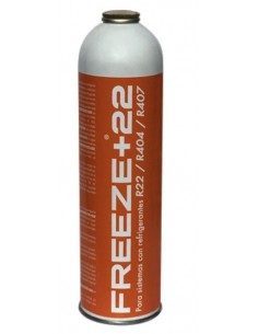Gas Refrigerante Freeze+22 400 gr envase 750ml Para sistemas con R22, R404, R407. 100% orgánico