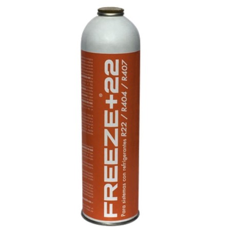 Gas Refrigerante Freeze+22 400 gr envase 750ml Para sistemas con R22, R404, R407. 100% orgánico