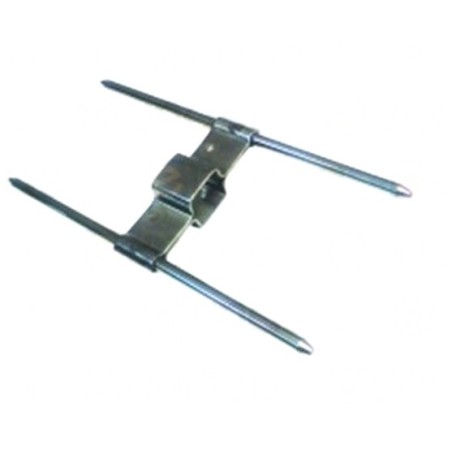 clip de brocheta doble para asador de pollos 160X55mm pincho 4mm tubo 12mm 