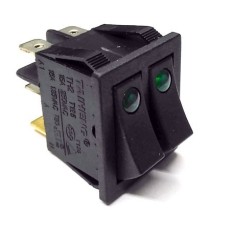 green toggle switch mounting size 30x22mm - green 1NO/1NO/light 250V 20A illuminated ECO1C-003