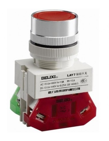 Interruptor de Emergencia Delixi LAY7 600V 10A Medida de montaje Ø22mm