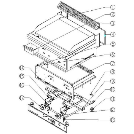 Quemador Plancha gas HGT GG  31x14cm