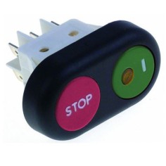 interruptor pulsante medida de montagem 30x22mm vermelho/verde 2CO 250V 16A Parar / I Amatis Horeca-Select Omas RGV