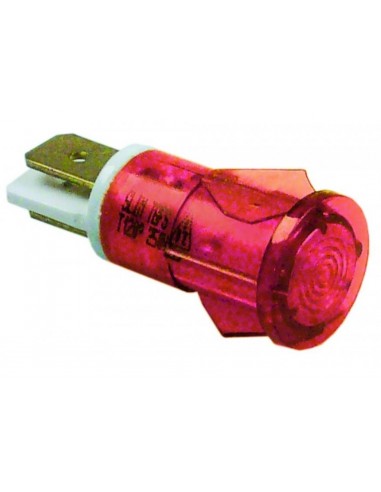 lámpara de señalización ø 12mm rojo 230V empalme conector Faston 6,3mm 