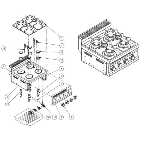 torneira de gás tipo 21S entrada gás M16x1,5 (tubo ø 10mm) Turhan EKU