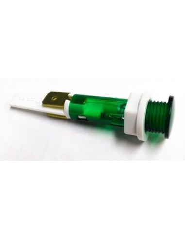lámpara de señalización ø 10mm verde 240V empalme conector Faston 6,3mm UE 1 pzs Ozti 6251.00004.08