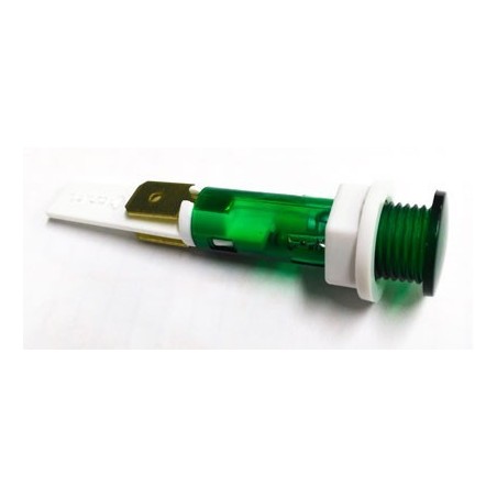 green signaling lamp ø 10mm 240V Faston connector splice 6.3mm EU 1 pcs Ozti 6251.00004.08