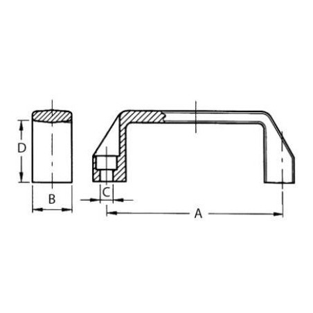 poignée d'arc L 426mm H 40mm 690451