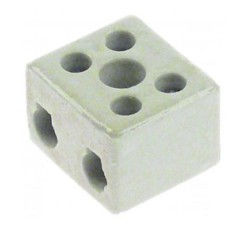 connecteur en porcelaine 2 pôles 2,5mm² max. 10A max. 250V T max 200°C L 22mm An 17mm H 15mm 550112