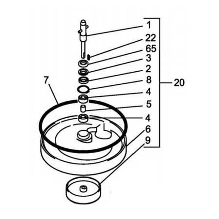 Set of Potato Peeler Parts Edenox 12089732 K017C21044 Group of Pieces 20