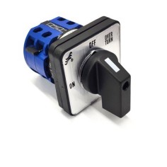 Rotary switch 3 1-0-2 ON/OFF LW26-20 over turn shaft ø 6mm HM-12