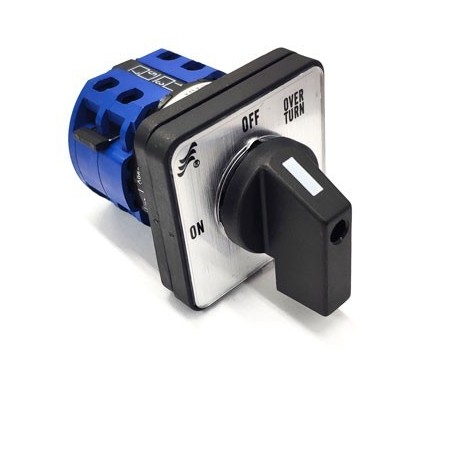 Rotary switch 3 1-0-2 ON/OFF LW26-20 over turn shaft ø 6mm HM-12