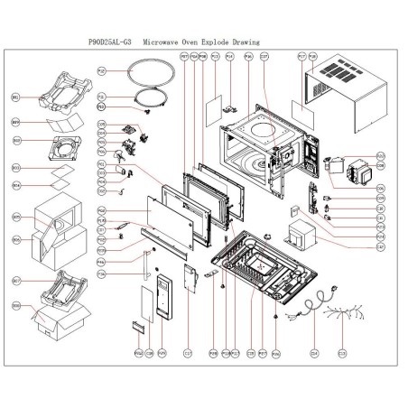 Puerta Microondas Eutron P90D25AL-G3
