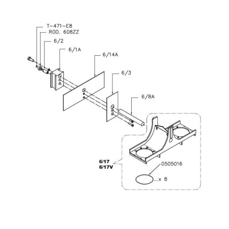 Green blade for Zummo Z08 juicer 6/17V with rubber parts