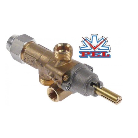 robinet de gaz PEL type 21S buse bypass ø 0,35mm axe ø 8x6,5mm longueur axe 22/15mm 9PEL.10109.50 101095 9099.00A60.00