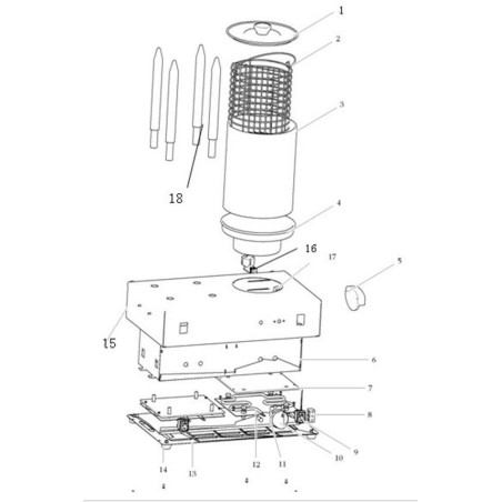 Brochette en aluminium hot-dog HHD-1 235mm
