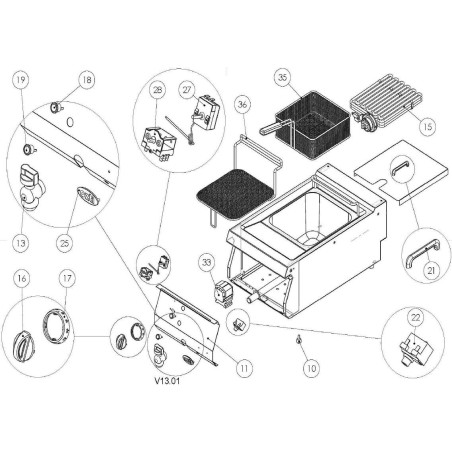 safety thermostat temp. disconnection 230°C 1 pole 1NO 16A probe ø 6mm probe L 58mm 376000 6234.00001.41 TECASA SP-051AT