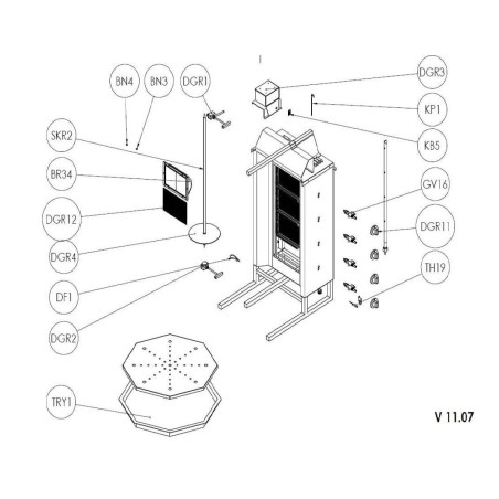 Controle Plástico Eixo 8x6mm Diâmetro ø 65mm Ozti Doner 6262.00023.03