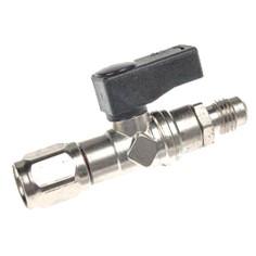 Ball valve on/off 90º, 1/2'H left, 1/4'M, for Refrigerant Gas R-290 Brass container.