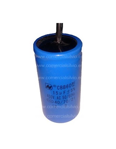 Condensador de arranque Capacidad 15µF 450v  CBB60 50-60Hz TC12