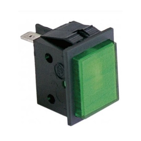 Green signaling lamp measuring 30x22mm