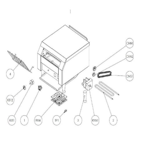 axial fan L 119mm W 119mm H 38mm 230VAC ball bearing 6252.00015.02 Toaster 7853.NM425.00