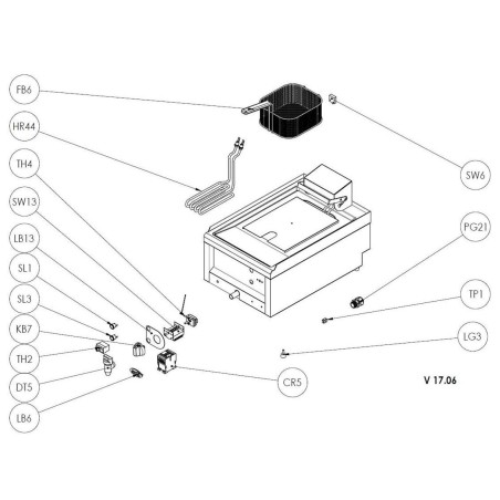 Résistance Friteuse Ozti 3000W 6246.00012.22 7856.N1.40603.11 Série 600 SANAL