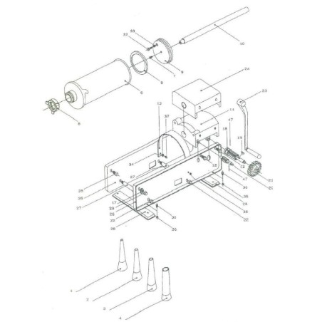 Complete piston cylinder for Mainca TP10 sausage stuffer 6TP10009 93341