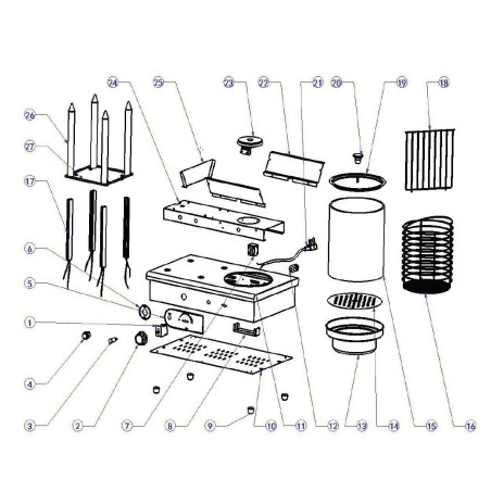 Separador Perrito caliente Hot Dog Acero Inoxidable Ø200mm Parte 14