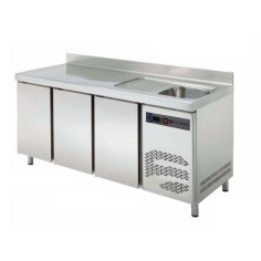Mesa refrigerada con fregadero Fondo 600 TRS