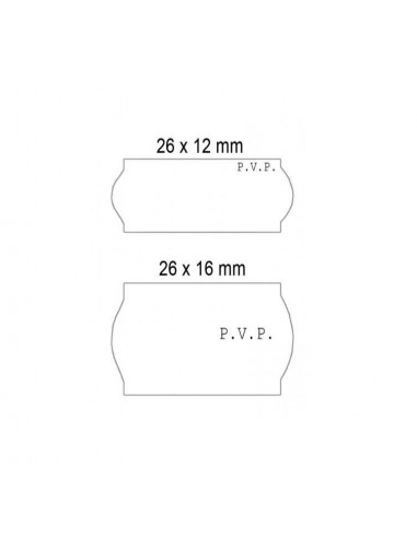 Etiquetas blancas PVP 26X16 (Caja de 40 rollos)