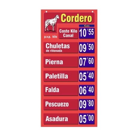 Cartel portaprecio CORDERO