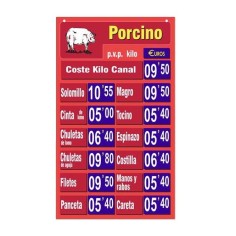 Panneau de prix PORCIN
