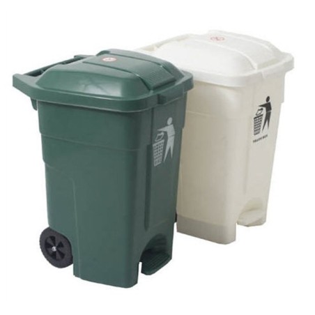Container de resíduos com tampa e rodas 70L