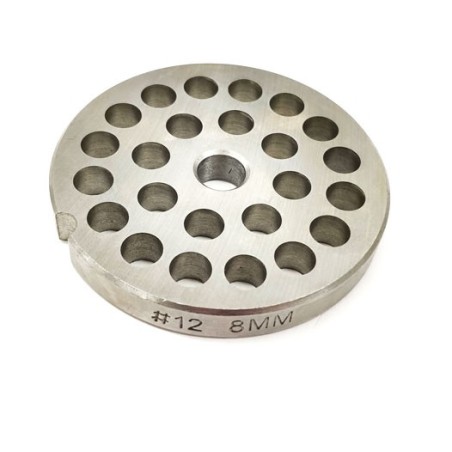 Placa Picadora de carne 12 Furador 8mm sem pivô 1 entalhe Inoxidável Enterprise autoafiável
