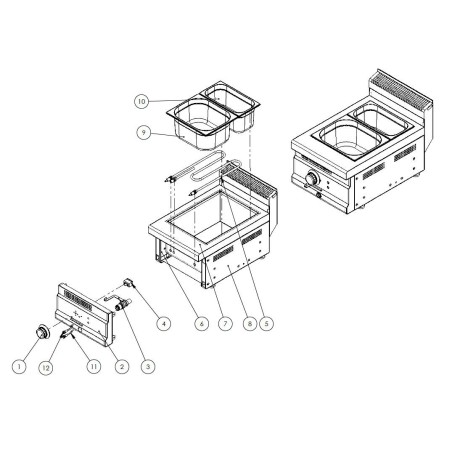 Résistance Bain-Marie Turhan 230V 2750W TC.6SE400-M