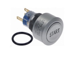 Bouton rond argenté 220V 5A éclairé START Fagor 12115383 348220 101691