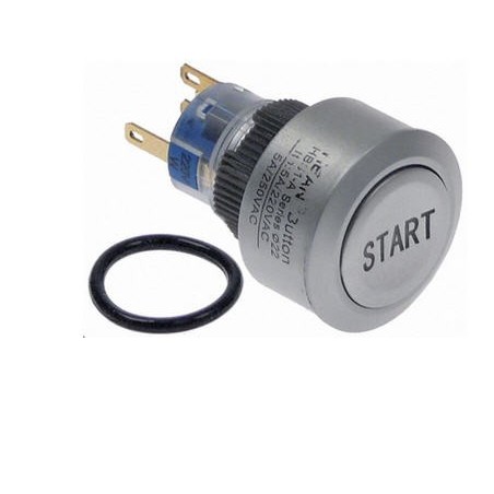 pulsador medida de montaje ø22mm redondo plata 1NO/1NC/lámpara 220V 5A iluminado START Fagor 12115383 348220