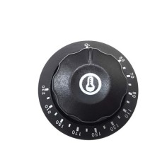 Thermostat knob T max 230°C 70-230°C ø 40mm shaft ø 6x4.6mm flat part down black