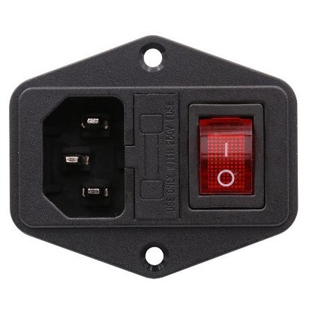 Conector de alimentação IEC320 C14 de entrada europeu para chassi com fusível (não incluído)