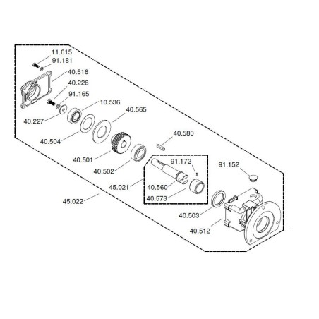 Groupe de boîte réductrice complète avec GEL Hachoir Braher P-22-32 45022
