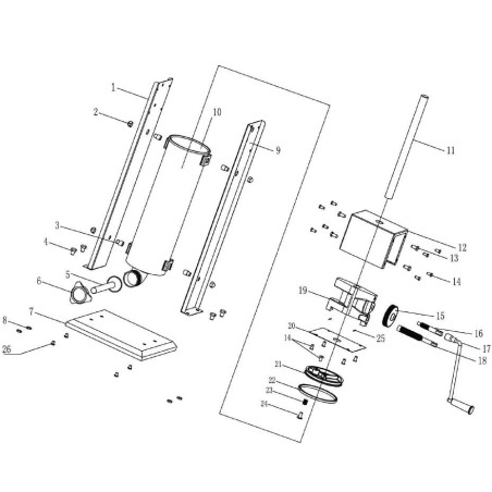 Base Manual Sausage Stuffer Gears SV-7 SH-7