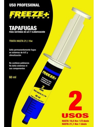 Jeringa Tapafugas Freeze+ hasta 21,1Kw 60ml Stop Leak HVAC