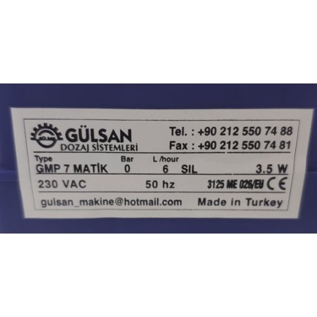dosageur GÜLSAN GMP 7 Détergent régulation de fréquence jusqu'à 6L/h 230VAC