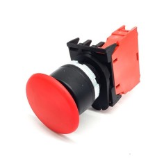 Botão de cabeça de cogumelo medida de montagem ø22mm 1 NC Parada de Emergência Sem Enclavamento