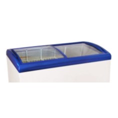 Porte en Verre Courbe Bleue Congélateur Coffre SC-SD-388Y 588x625mm
