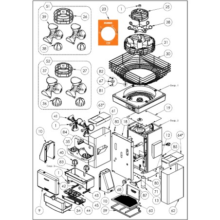 Medium Cup Juicer Zummo Z40 Ø53-76mm Ø2.1-3" 210515